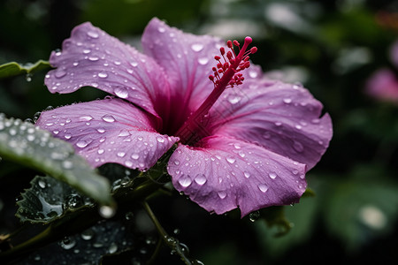 花朵上的雨滴图片