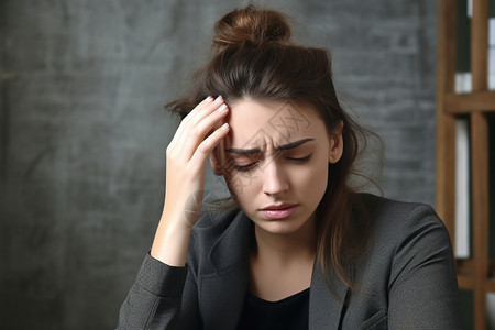 头疼的女士图片免费下载皱眉扶额的女士背景