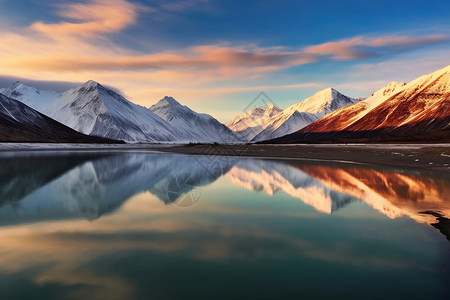 壮丽的西藏然乌湖背景图片