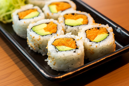 一蝶美味的日式寿司背景图片