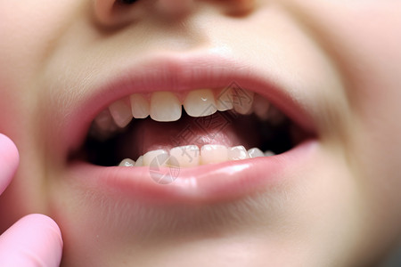 口腔医院传单儿童口腔牙齿的特写图背景