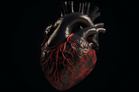 黑色心脏模型背景图片