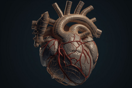人体心脏的解剖模型图背景图片