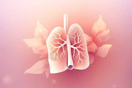 右肺健康肺的绘图插画