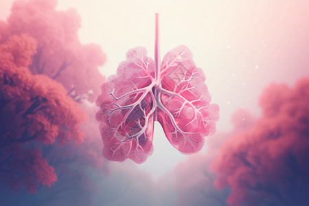 人体器官肺健康的肺部绘图插画