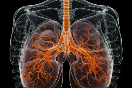 右肺呼吸系统和肺部的插图设计图片