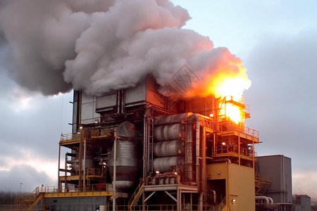 科技的工业焚化炉背景图片