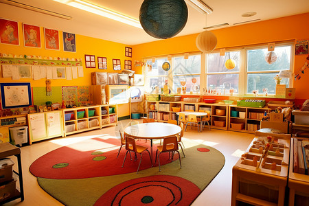 幼儿园教室的装饰背景图片