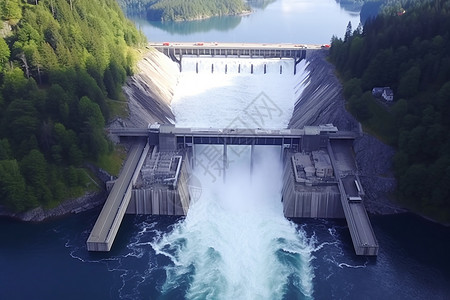 水力建造的发电大坝背景