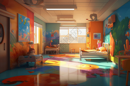 彩色的儿科病房背景图片