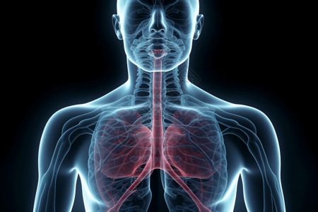 哮喘患者的呼吸系统高清图片
