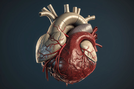人体解剖学心脏解剖模型示意图插画