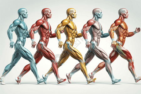 人体运动系统人体肌肉系统功能的插图插画