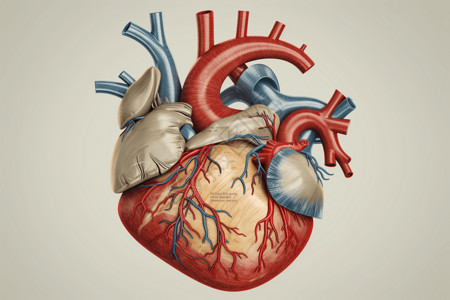 人类心脏的医学解剖图背景图片