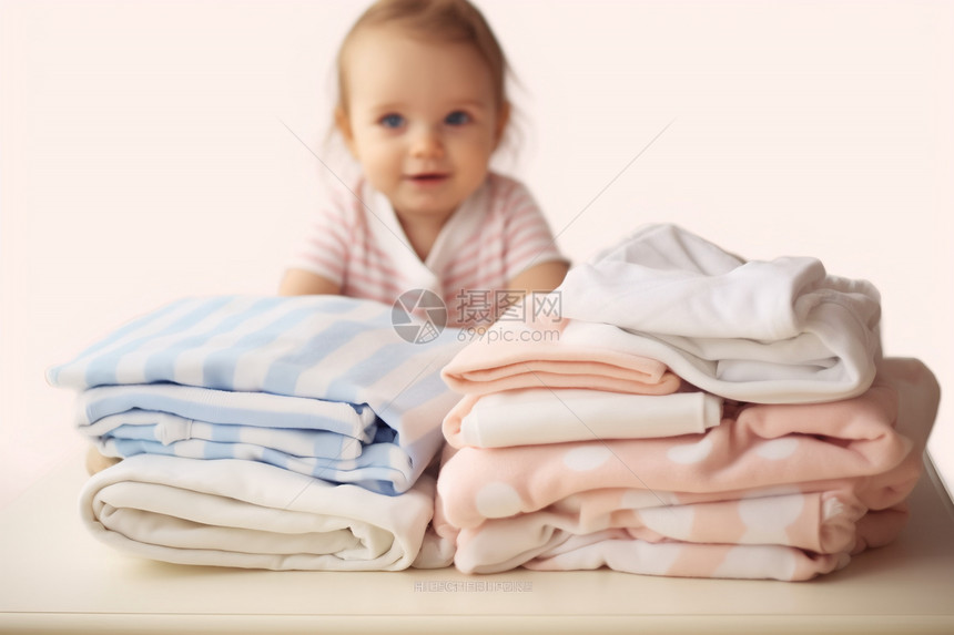 可爱的婴儿和衣服图片