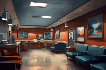 宽敞的紧急护理诊所背景图片