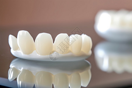 牙科内的瓷牙背景图片