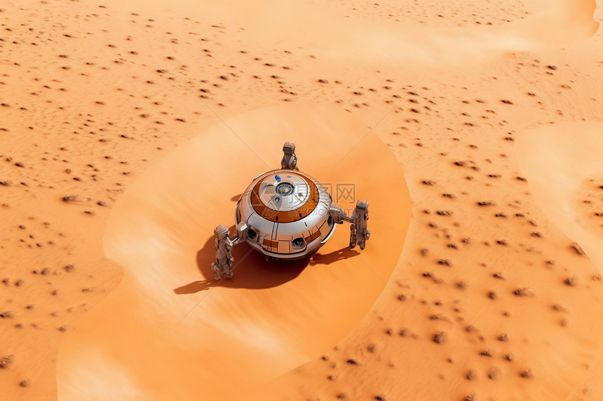 炎热沙漠中的机器图片