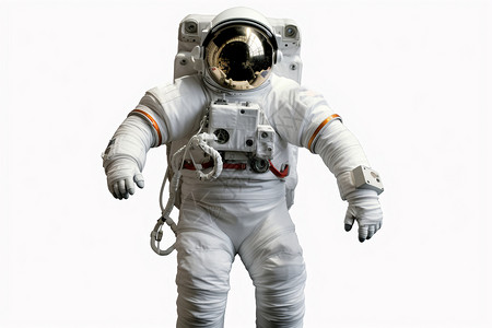 白色背景中的宇航员背景图片