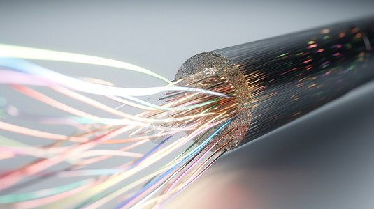 金属的光纤电缆高清图片
