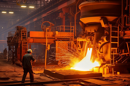 钢铁工人工作冶金厂高清图片