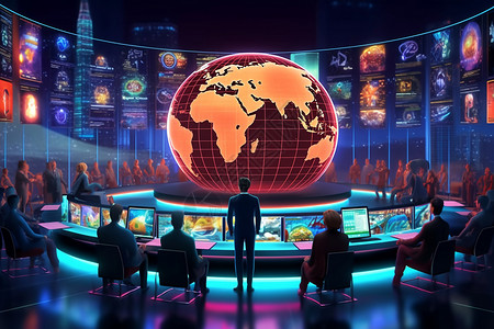 全球的虚拟交易背景图片
