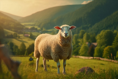 可爱的绵羊背景图片