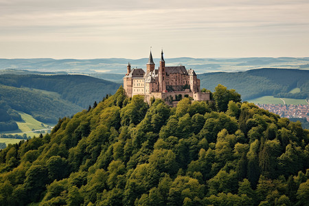 复古的城堡背景图片