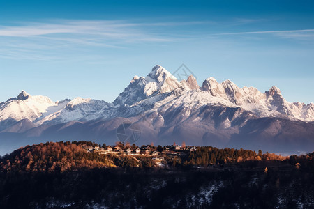 户外日照金山背景图片