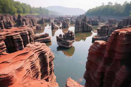 红石峡谷红石森林背景