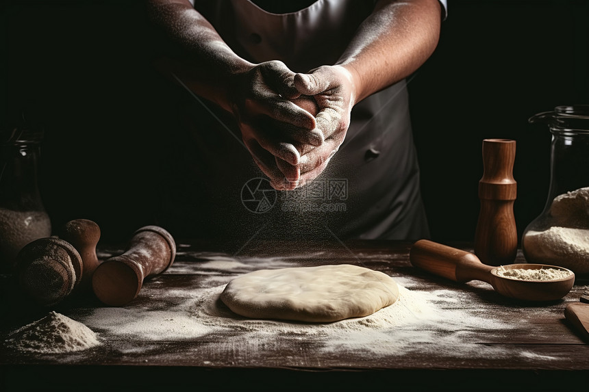 烤面包的厨师图片