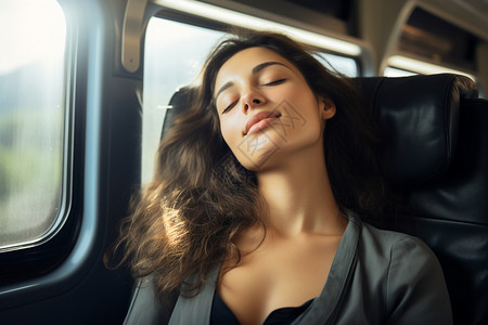 汽车上睡觉的美女图片