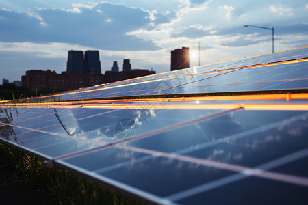 城市里的太阳能电池板图片