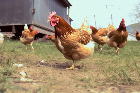 鸡在农场自由漫游图片