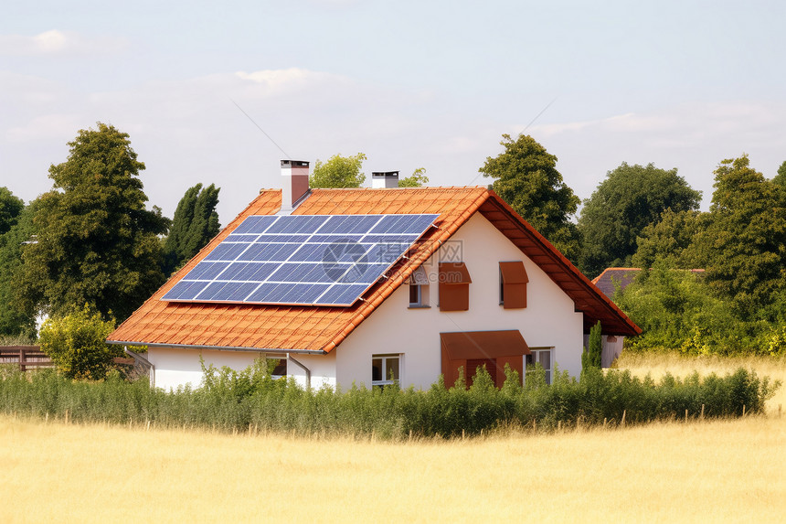 郊区太阳能设备的房屋图片