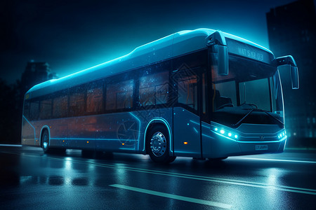 氢燃料电池公交车的视图图片