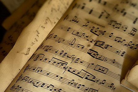 乐谱符号素材一本旧的乐谱背景