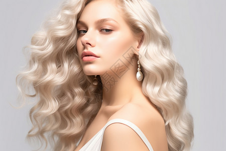 沙龙女性发型模特背景图片