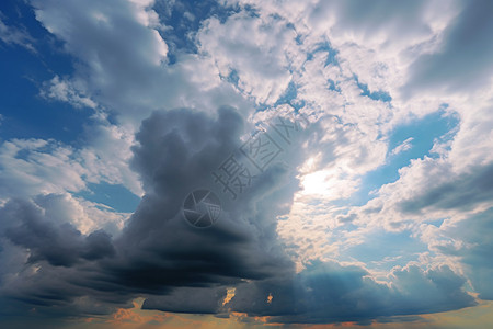 乌云密布的多云天空图片