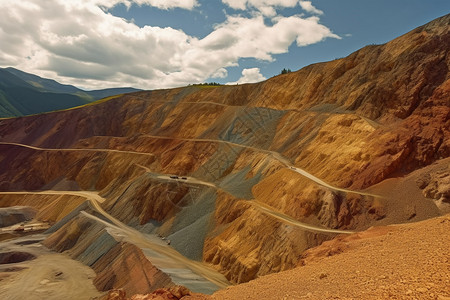 山边大型铜矿背景图片