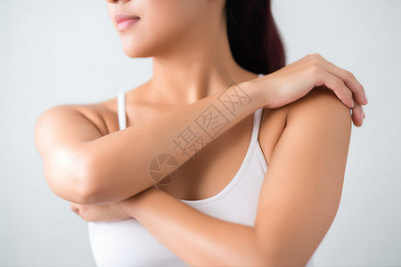 肩膀疼痛的女子背景图片