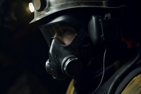 戴着面罩的矿工背景图片