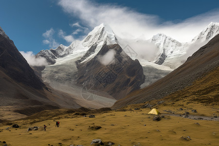 喜马拉雅山脉的自然景观背景图片