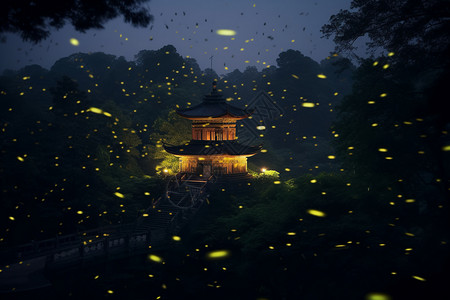 夜景灵谷寺图片