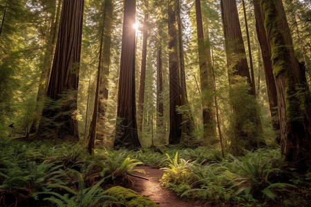 高大的红杉森林松科高清图片