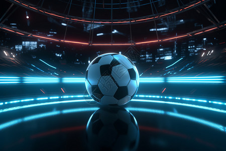 3D科技光感足球场背景图片