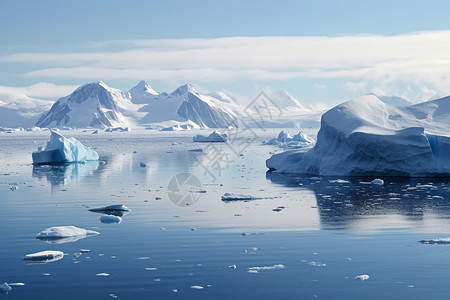 南极洲冰川的融化现象图片