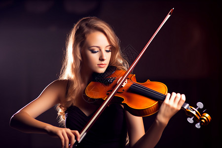 演奏中的小提琴家背景图片