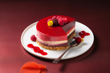 情人节红色蛋糕图片