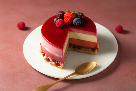 红色情人节蛋糕图片